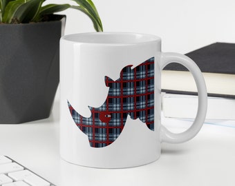 Rhino Mug, Original Art Rhino Mug, Rhinoceros Mug, Rhino Lover Gift, Mug for Him, Safari Animal Mug, African Rhino Mug, African Animal