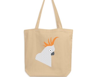Cockatoo Tote Bag: Organic Cotton Farmers Market Bag