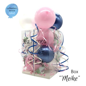 Personalisierte Ballon-Box, Geschenkbox, Geschenkverpackung, Luftballons, Weihnachtsbox, Weihnachtsgeschenk Rosa • Blau • Weiß