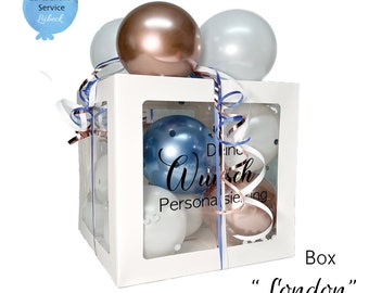 Coffret ballon personnalisé 30x30x30 emballage cadeau ballons coffret cadeau mariage baptême amour Surprise