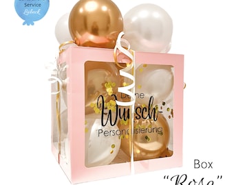 Caja de Globos Personalizada Grande, Caja de Regalo, 30 x 30 x 30 cm, Embalaje de Regalo, Globos