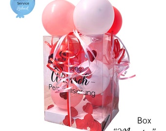 Personalisierte Ballon-Box Groß, Geschenkbox, Geschenkverpackung, Luftballons