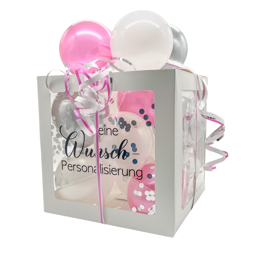 Personalisierte Ballonbox Groß Geschenkbox 30x30x30cm Etsy