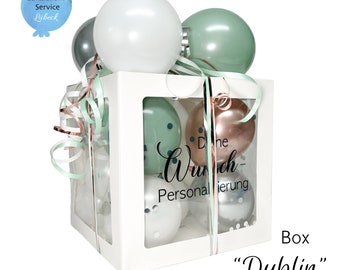 Personalisierte Ballon-Box Groß, Geschenkbox, 30x30x30cm, Geschenkverpackung, freundschaft, personalisiertes Geschenk Hochzeit, Geburtstag