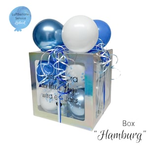 Personalisierte Ballon-Box Groß, Geschenkbox, 30 x 30 x 30 cm, Geschenkverpackung, Luftballons