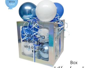 Caja de Globos Personalizada Grande, Caja de Regalo, 30 x 30 x 30 cm, Embalaje de Regalo, Globos