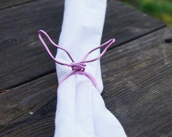 Bunny Ears Napkin Rings In Pink, Green, Gold & More 6pcs for Easter Table Decorating