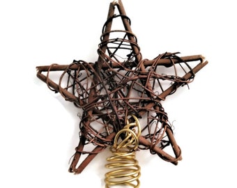 Rattan Christmas Tree Star Pick Size