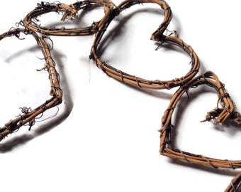 Guirnalda rústica de corazones de vid por pie - Mini de 12 pulgadas