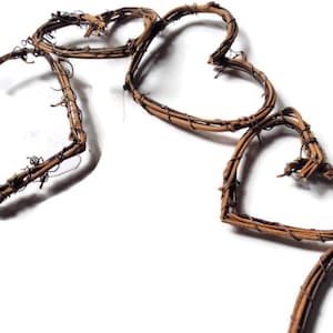 Guirnalda rústica de corazones de vid por pie - Mini de 12 pulgadas