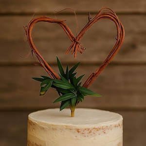 Simple Chic Wedding Decor Vine & Leaves Cake Topper