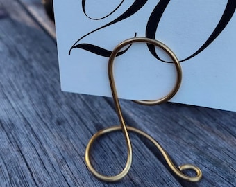 Handmade Gold Card Holders: Wedding Table Decor, 10 pcs