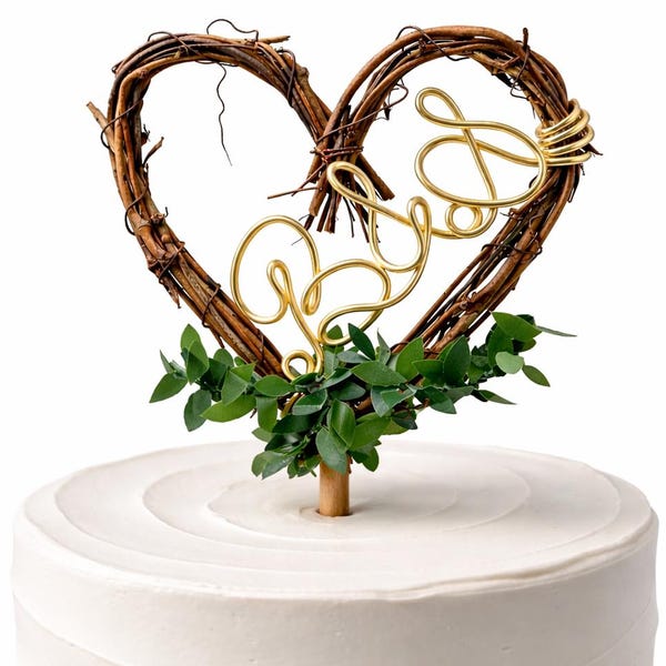 Decorazione per torta nuziale a tema Foresta Incantata con le vostre iniziali
