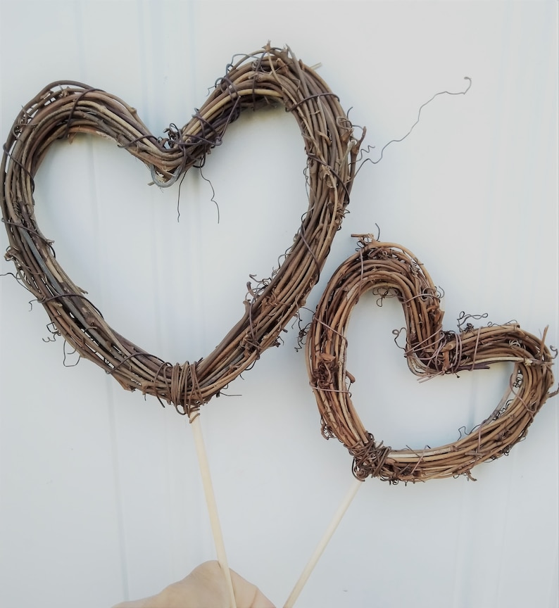 Cottagecore Wedding Decor Vine Heart Cake Topper 6 Inch Or 4 Inch image 4