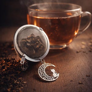 Cat Tea Ball Strainer Infuser Filter Basket for Loose Leaf Herbal Brewing