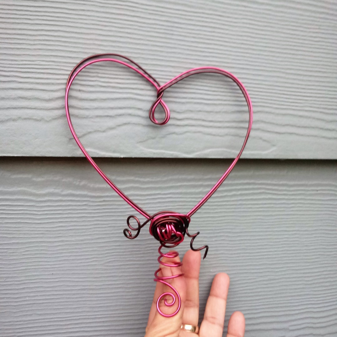 Red & Bronze Heart Tree Topper for Medium Trees, Modern Valentine Tree