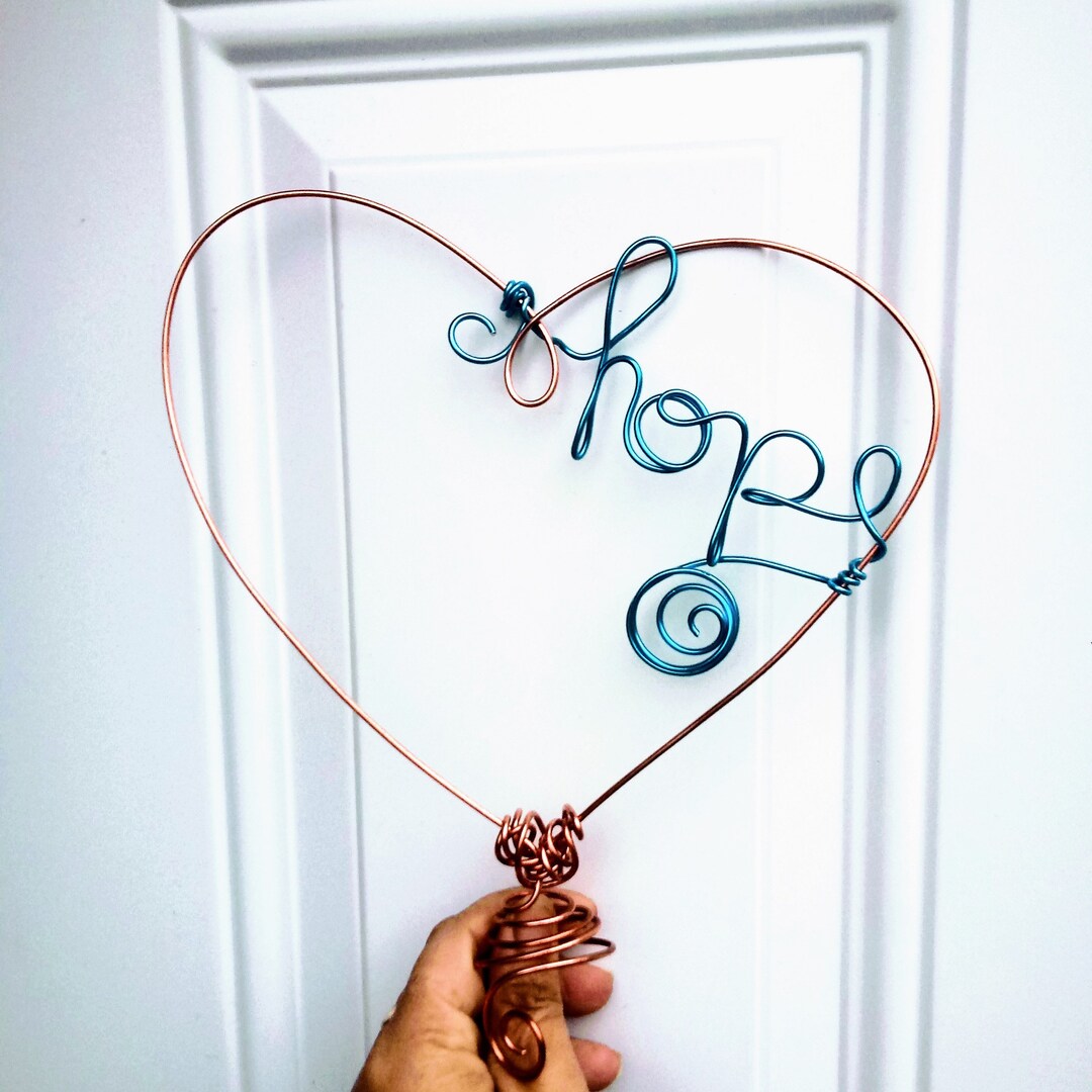 Hope Christmas Tree Topper in Copper and Turquoise - Etsy