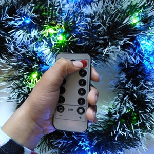 9 Ft Christmas Garland with Colorful Changing LED Lights, Remote, Timer, Dimmer