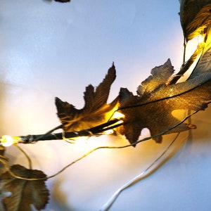 Lighted Sage Green Garland With Grape Leaves & LED Lights 6 Feet Long