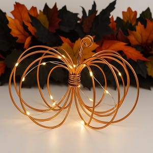 Lighted Wire Pumpkins with LED Lights Set of Two