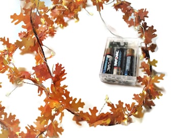 Fall Leaf String Lights: Battery LED Maple Leaf Garland