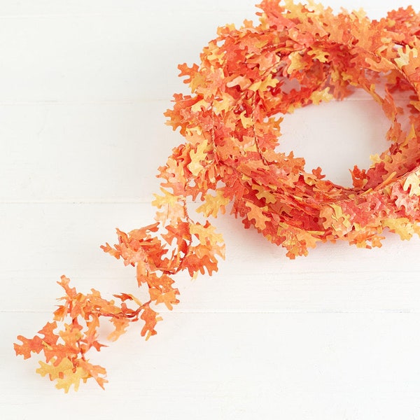 Mini Fall Leaves Garland 5 Ft Long - Home & Autumn Wedding Decor, Cake Stand, Table