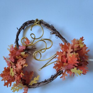 Leaves Fall Cake Topper In your Initials image 5