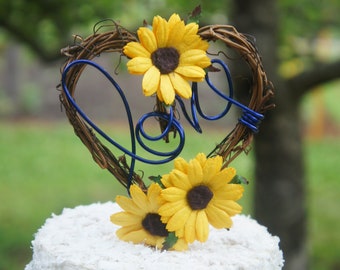 Cake Topper For Rustic Wedding or Country Bridal Shower