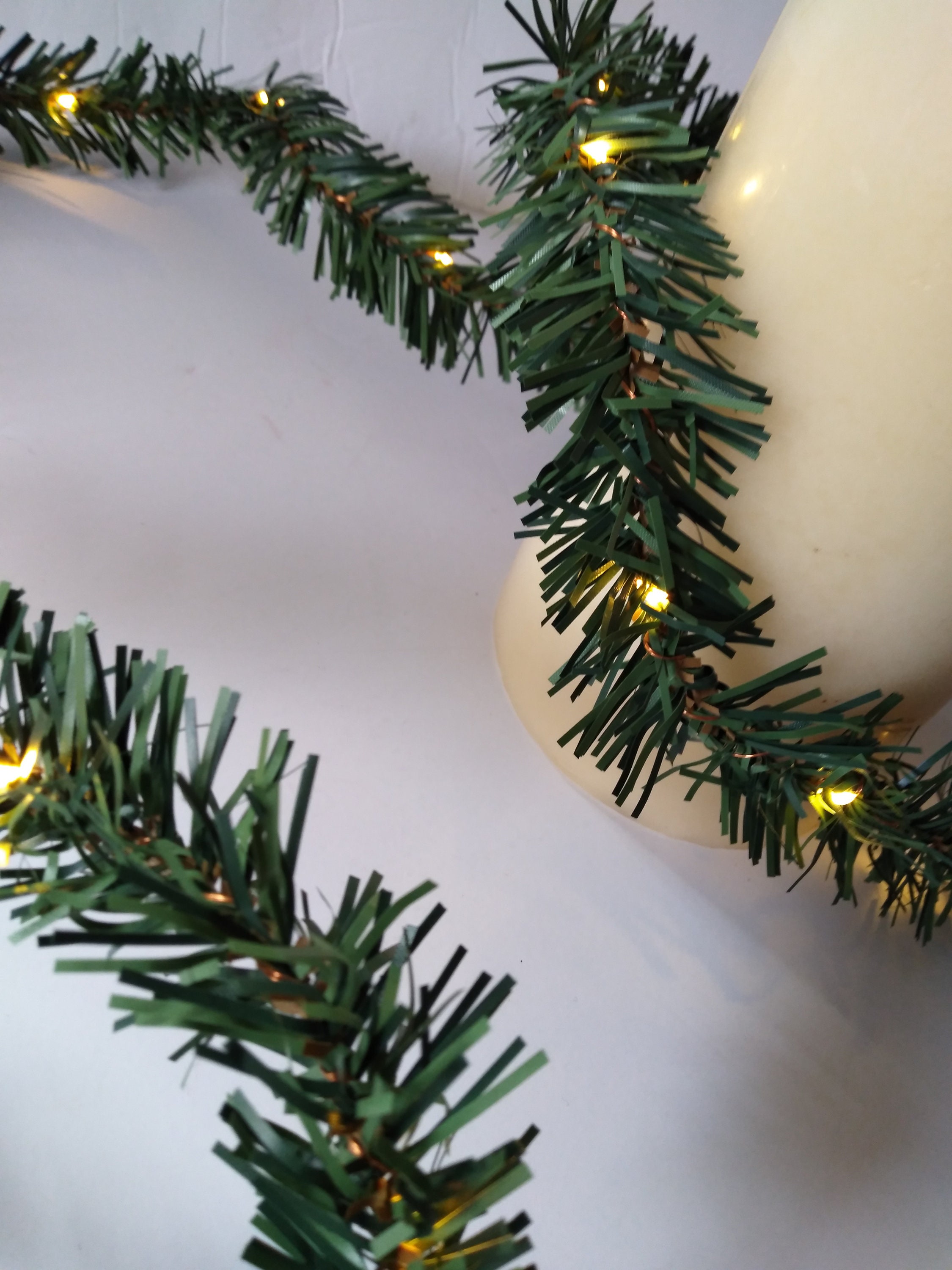 Christmas pine garland with lights Clearance