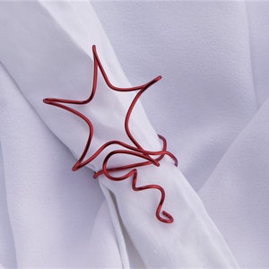 Ronds de serviette étoile en rouge et autres choix pour l'obtention du diplôme, Noël, 4 juillet 6pcs
