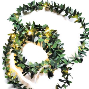 Lighted Miniature Leaf Garland with  LED Lights 9 Feet Long