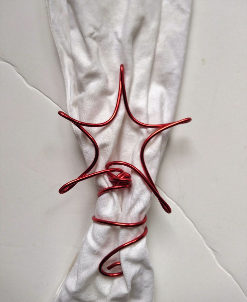 Star Napkin Rings In Red and Other Choices For Graduation, Christmas, 4th of July 6pcs image 6