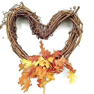 Topper per torta a forma di cuore con vite autunnale, 10,2 cm o 15,2 cm