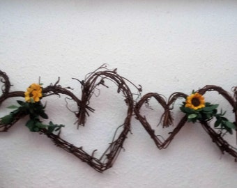 Rustic Garland With Yellow Sunflowers for Bridal Shower, Weddings