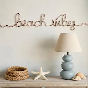 Beach Vibes Wire Sign for Coastal Theme Decor, Bathroom, Bedroom