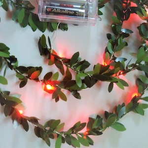 6 Ft Pre Lit Mini Garland with Red LED Lights