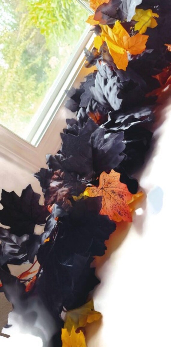 Guirlande D'automne Feuilles D'érable Avec Citrouilles Blanches - 1,8 M De Long - Décoration Rustique Pour Cheminée, Porte, Mariage