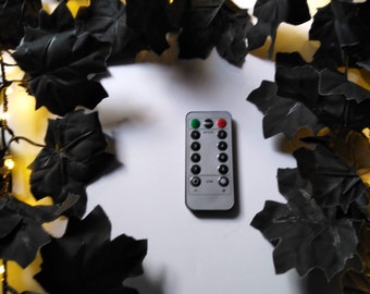 Lighted Black Party Garland - LED Lights with Remote Control