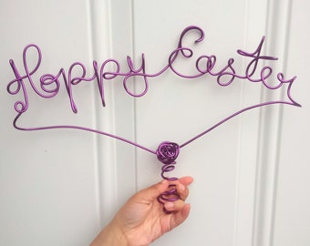 Hoppy Easter Sign Tree Topper para la decoración del tema del conejito