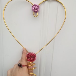 Pink Red & Gold Heart Rose Tree Topper