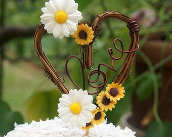 Rustic Love Cake Topper, Country Style Weddings, Spring Baby Shower, Summer Reception