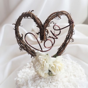 Cute Wedding Cake Topper For Barn Reception, Farm Marriage Celebration