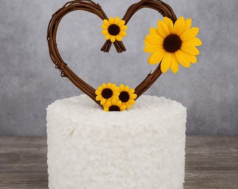 Adorno decorativo para tarta de boda con girasoles