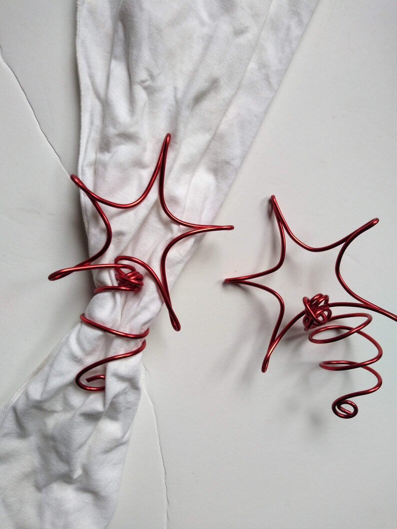 Star Napkin Rings In Red and Other Choices For Graduation, Christmas, 4th of July 6pcs image 2