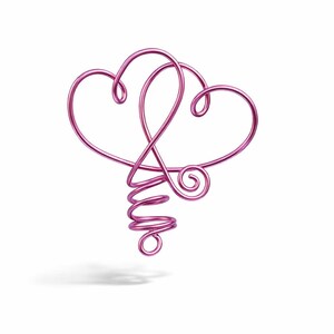 Tiny Small Double Hearts Tree Topper
