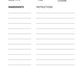 Recipe Card Printable Download 4 x 6