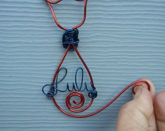Personalized Cat Ornament in  Name Choice