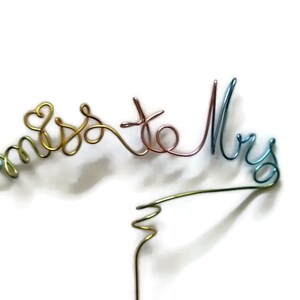 Regenbogen Miss to Mrs Cake Topper für Braut Shower Cake, Decoraciones de Pasteles