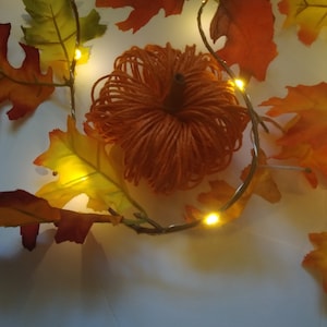 Lighted Autumn Hanging Leaves With LED Lights Plus Bonus Pumpkin