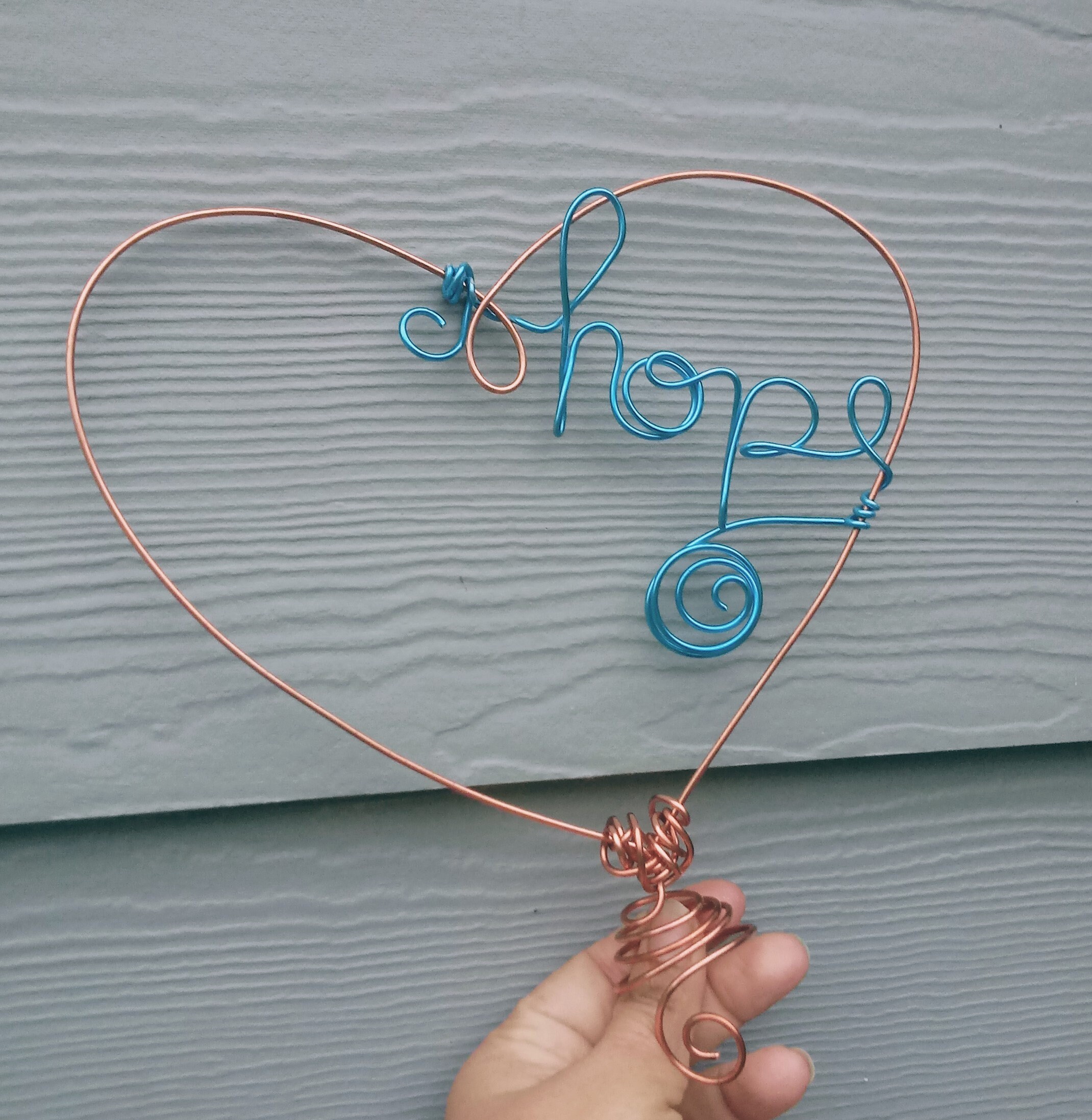 Hope Christmas Tree Topper in Copper and Turquoise - Etsy
